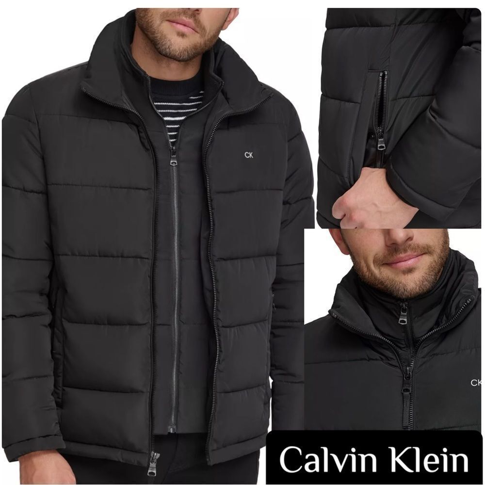 CALVIN KLEIN Men's Puffer With Set In Bib Detail Jacket M